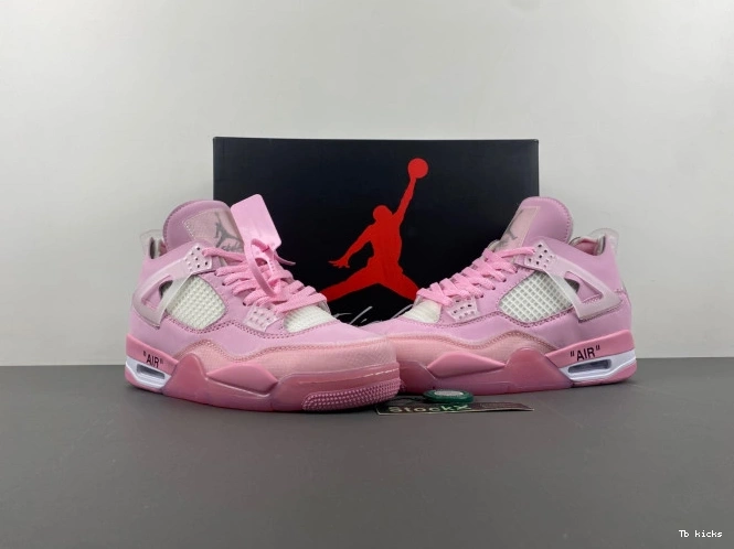 Cheap TBK X 4 OFF-WHITE PINK JORDAN 0712